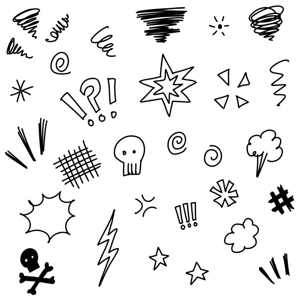 手绘概念设计的固定元素图片下载