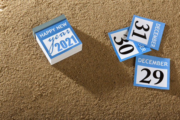 撕掉的日历上写着2021年新年快乐图片下载