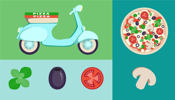 意式新鲜披萨送餐服务图片下载