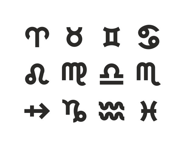 十二生肖符号图标黑白设置大图片下载