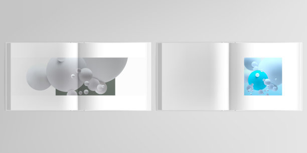 三维逼真的矢量布局封面模型设计模板双折方形小册子，传单，封面设计，书籍设计，杂志，小册子封面。用3d球或球体进行的抽象构图。图片下载