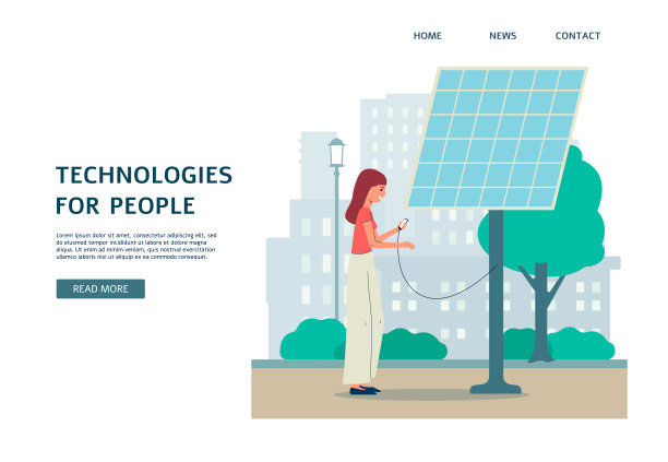 智慧城市旗帜采用女性通讯技术，矢量插画。图片下载