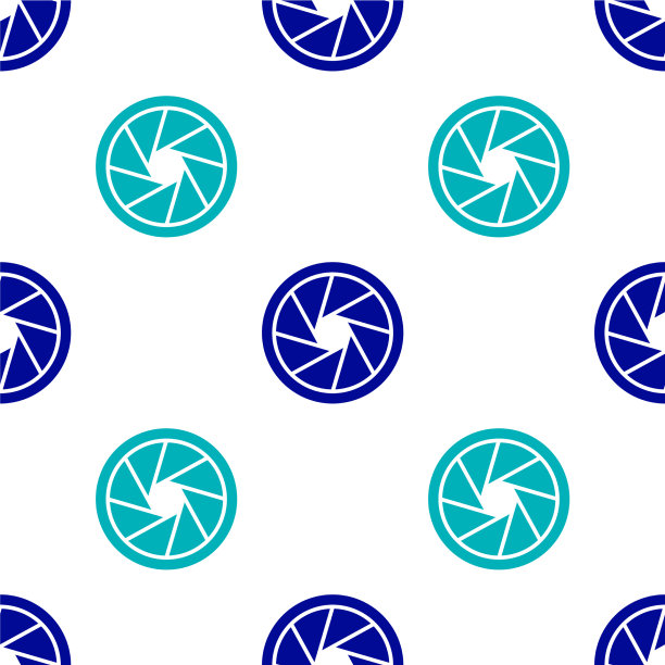 蓝色相机快门图标隔离无缝模式图片下载