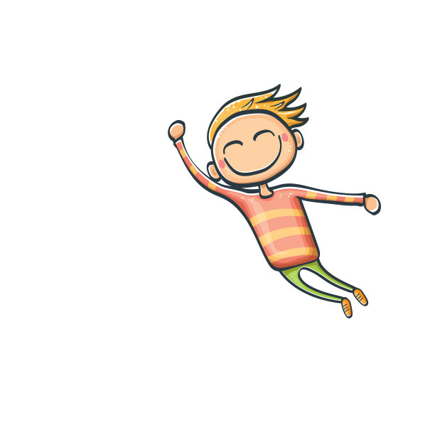 卡通可爱搞笑的男孩孤立在白色图片下载