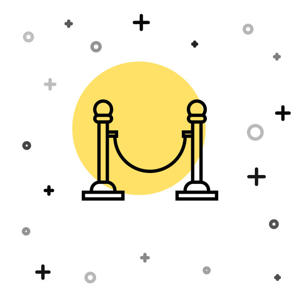 黑色绳障图标隔离在白色上图片下载