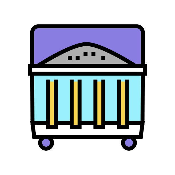 垃圾容器颜色图标矢量插图图片下载