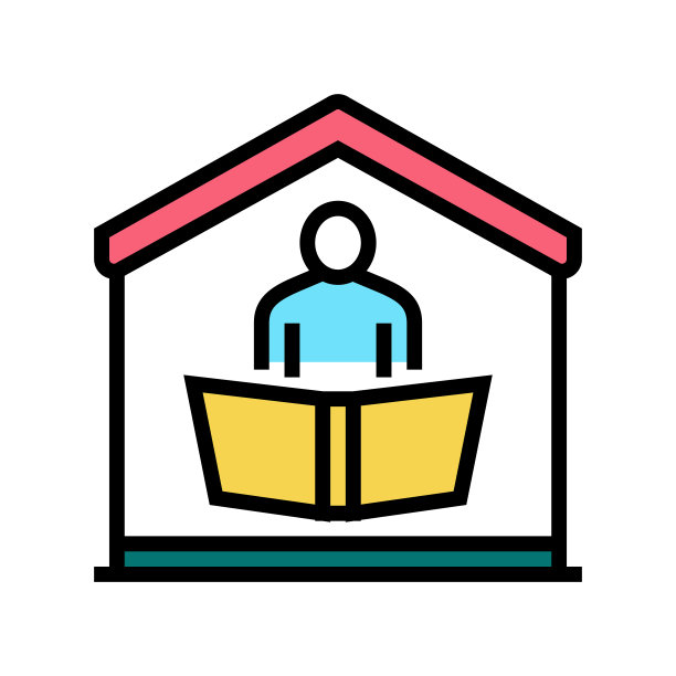 阅读书籍颜色图标矢量插图图片下载