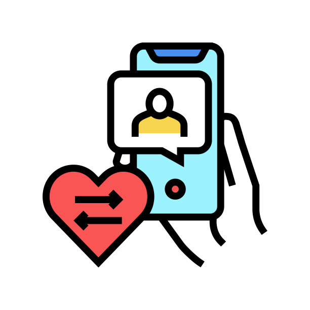 捐赠者候选人电话信息颜色图标矢量插图图片下载