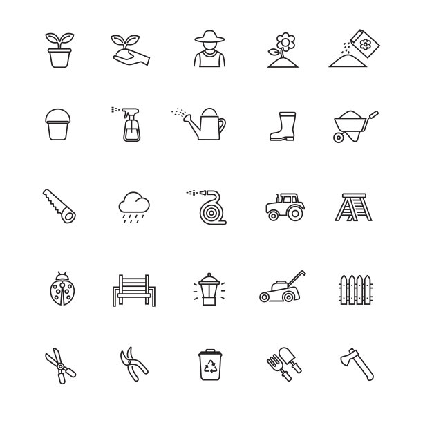 园艺细线图标图片下载