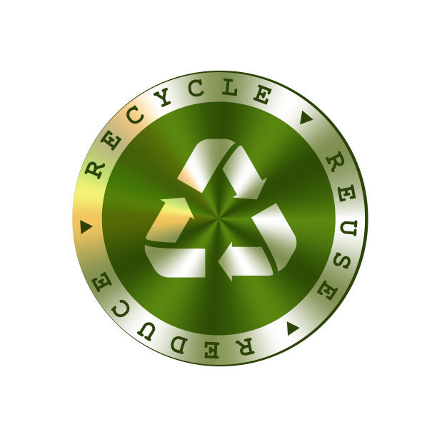 回收再利用，减少圆形绿色金属图片下载