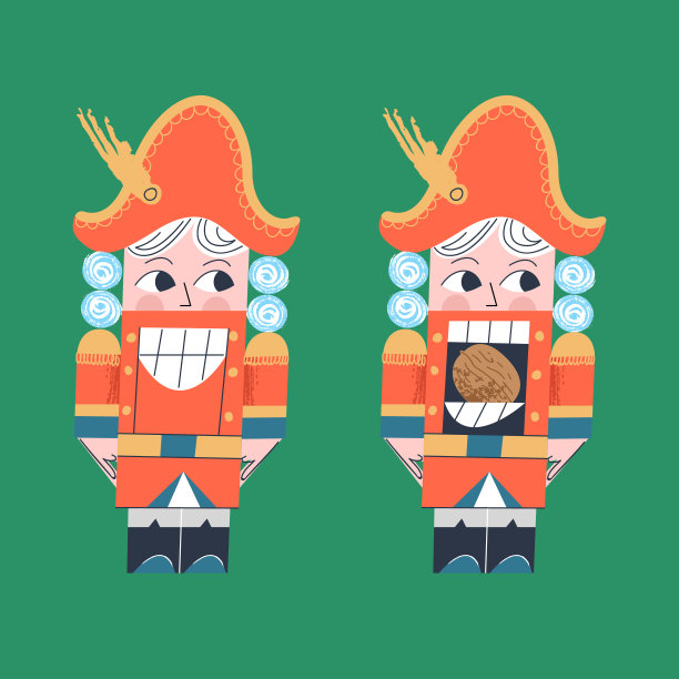 胡桃夹子。圣诞树装饰。矢量插图。图片下载