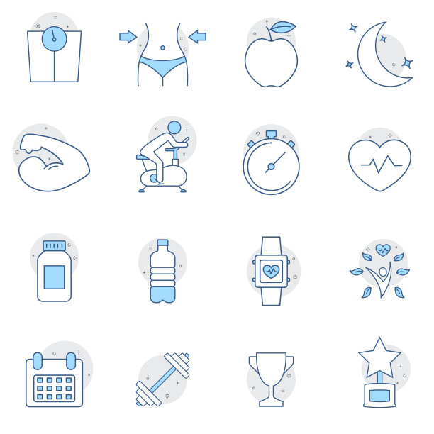 健身和健康的生活方式细线图标集。健身器材。平面线条样式的信息图。Premium符号孤立在白色背景上。图片下载