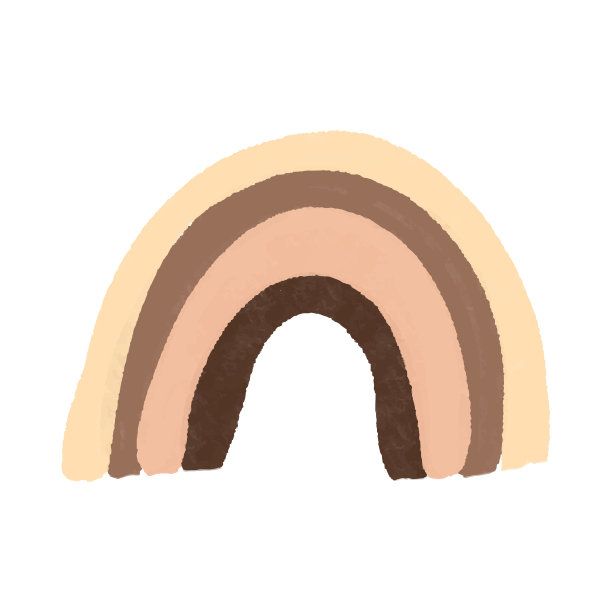 放荡不羁的彩虹。波西米亚风格的墙面装饰。色彩柔和的可爱彩虹。手绘矢量图图片下载