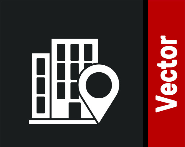 白色地图指针与房子图标隔离图片下载