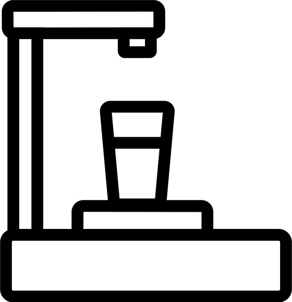 小冷却器满玻璃图标轮廓图片下载