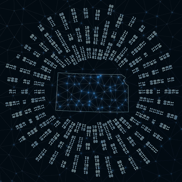 堪萨斯州的数字地图。图片下载