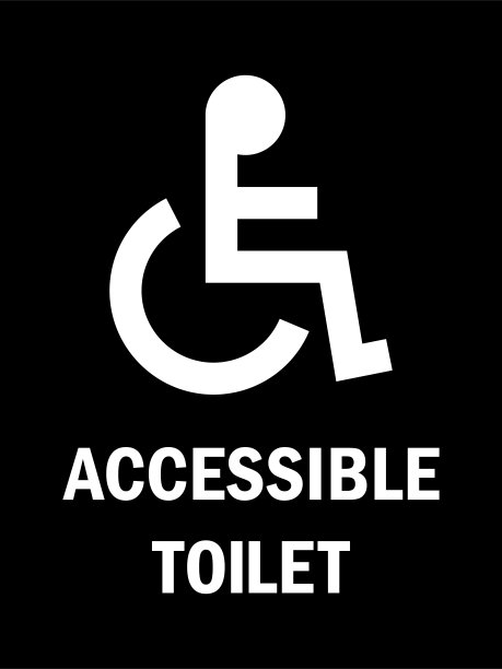 无障碍厕所标志。图片下载