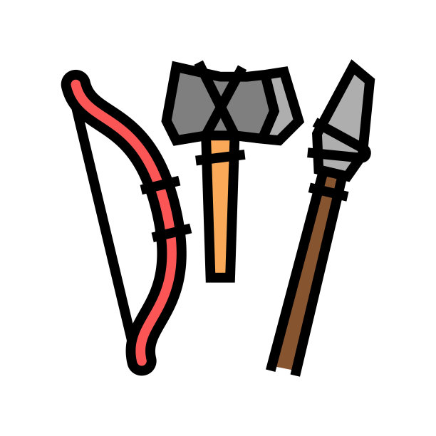 岩石绘画颜色图标矢量插图图片下载