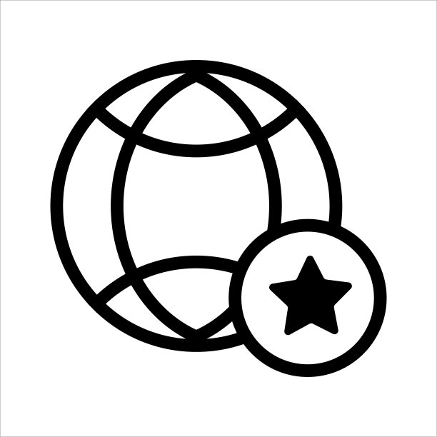地球图标矢量。带星形图标的地球。轮廓样式图标矢量概念图片下载