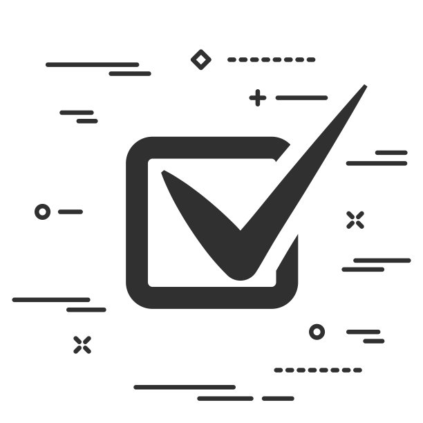 扁平的清单或在白色背景上打勾的图标图片下载