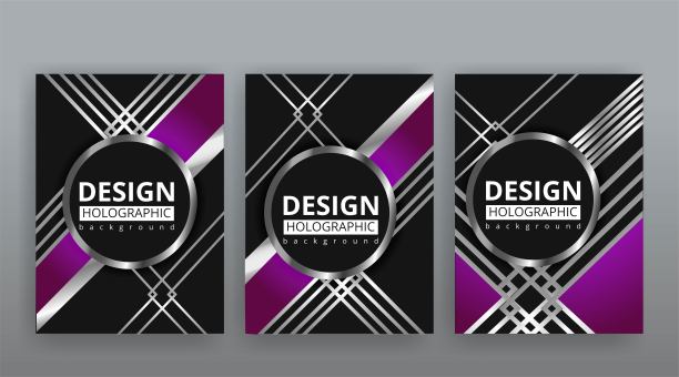 抽象页面模板集，复古浪潮创意潮人，银金属技术背景。时尚的几何创意未来封面，图片下载