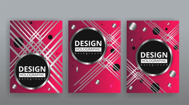 抽象页面模板集，复古浪潮创意潮人，银色金属技术背景。时尚的几何创意未来主义封面，图片下载