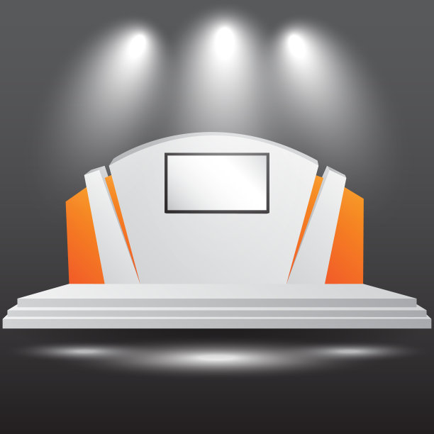 极简的3d舞台表演展示展览与空白的LED背景屏幕和空间为您的图像。图片下载