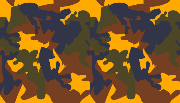 无缝伪装图案背景矢量。经典服装风格掩蔽迷彩重复印花。黄蓝橄榄色纹理设计，用于虚拟背景、在线会议、在线传输图片下载