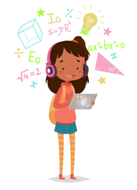 可爱的矢量插图的孩子。卡通风格。孤立的性格。为孩子们设计的现代科技。男孩与虚拟现实设备。学习和教育。图片下载