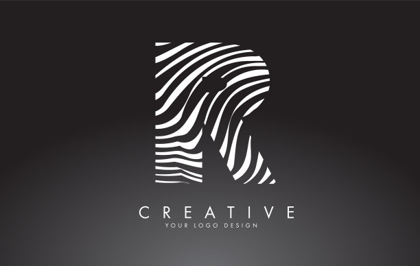 R字母标志设计用指纹黑和图片下载