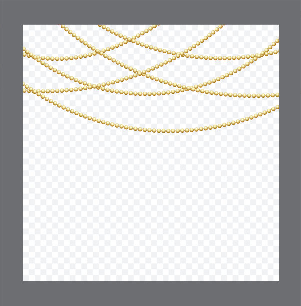 金色或青铜色圆链。现实串珠绝缘。装饰元素。金珠设计。矢量插图。图片下载