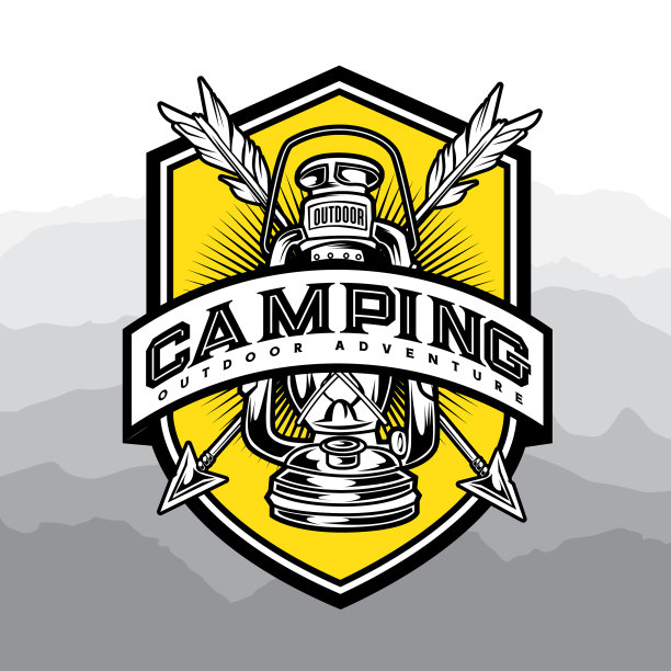 露营和远足标志设计冒险生活图片下载