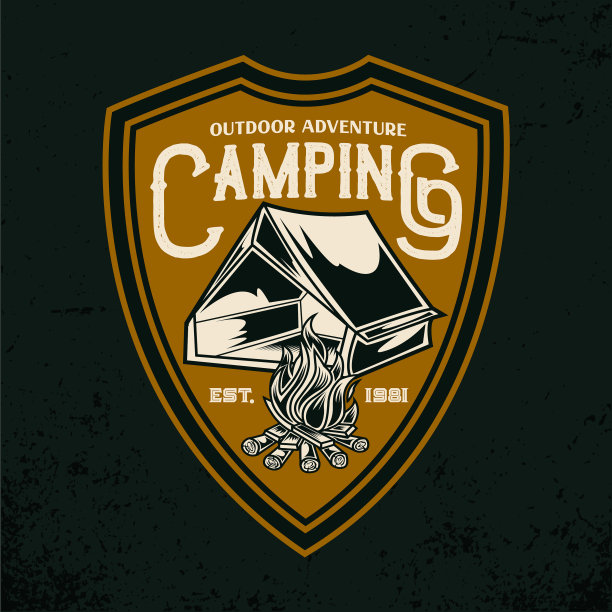 露营和远足标志设计冒险生活图片下载