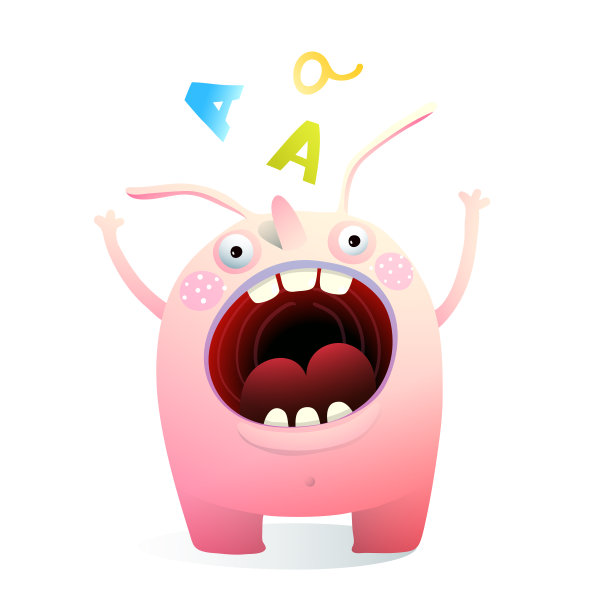 怪物吉祥物大喊大叫，嘴巴张得大大的图片下载