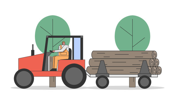 概念砍伐树木专业锯木厂图片下载