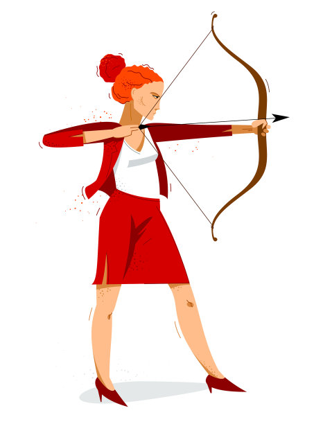 女商人射弓立志事业图片下载