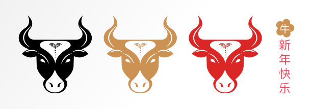 中国的农历新年是2021年，中国的生肖符号，中国文字说“2021年春节快乐，牛年”图片下载