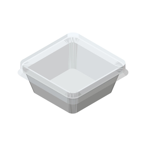 外卖铝制方形杯2.5D彩色插画图片下载