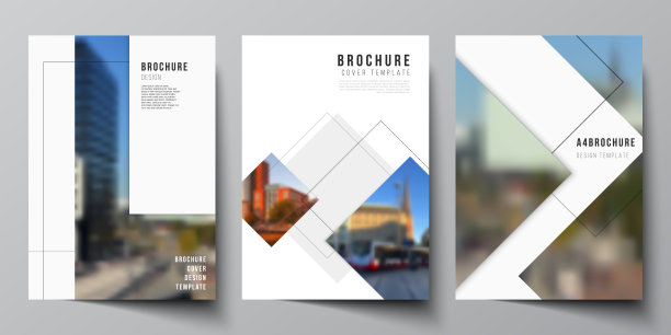 矢量布局的A4格式封面模型设计模板与几何简单形状，线条和照片的小册子，传单布局，小册子，封面设计，书籍，小册子封面。图片下载