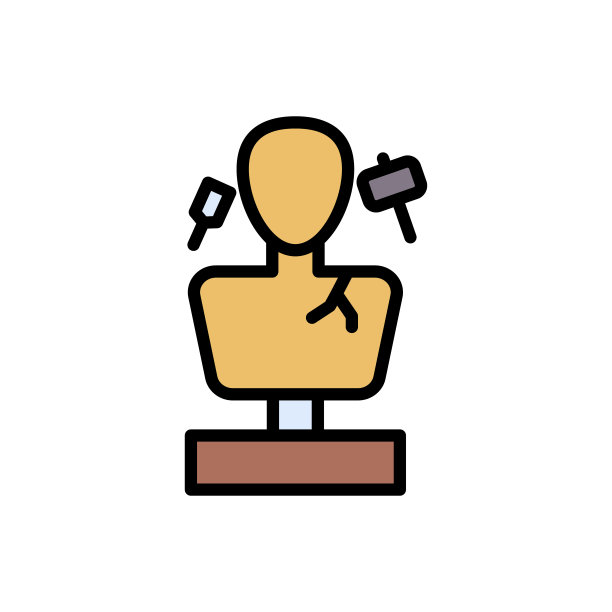 雕刻，艺术偶像。简单的颜色与轮廓矢量元素的自由时间图标的ui和ux，网站或移动应用程序图片下载