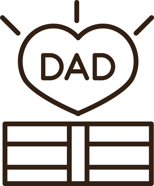 父亲节快乐，带着爱心的礼物盒图片下载