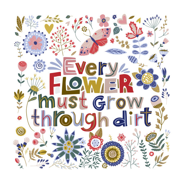 花的颜色字母卡片图片下载