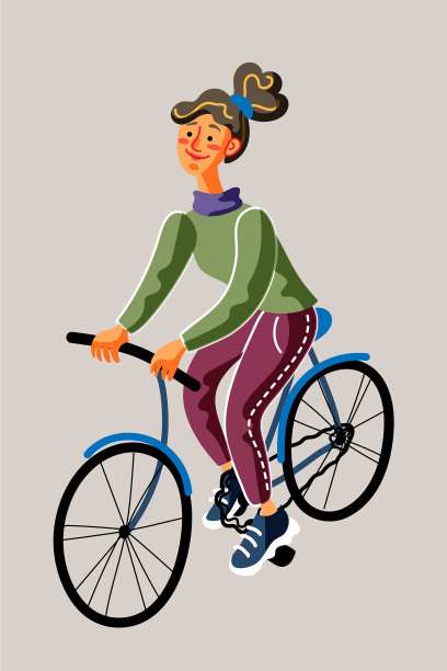 女孩骑着自行车图片下载