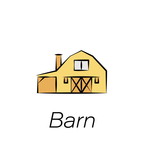 谷仓手绘图标。元素农场插图图标。符号和符号可以用于网页，标志，手机应用程序，UI，用户体验图片下载
