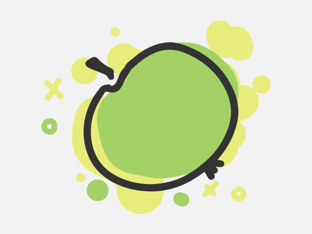 矢量插图的一个苹果在一个白色的背景。绘制水果打印，网站。图片下载