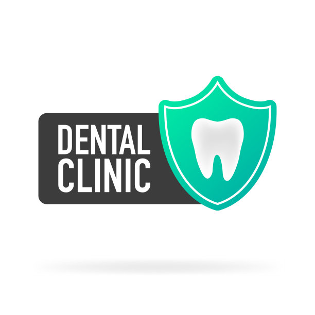牙科诊所保护。平面设计。矢量标签说明。图片下载