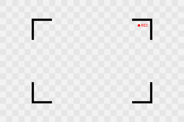 VCR数码显示相机的取景器框架向量框架与照片框架与透明背景的照片框架图片下载