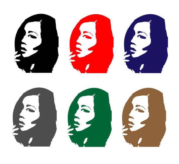 女孩肖像设置彩色亚洲图片下载