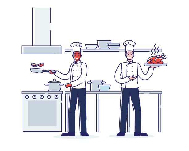 餐厅工作流程服务和员工理念图片下载