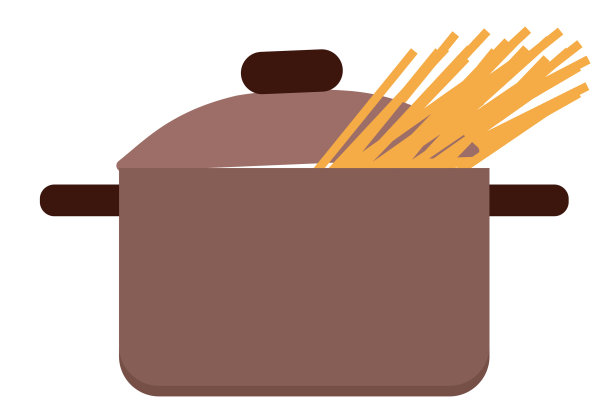 在平底锅或炖锅中煮的意大利面条或意大利面图片下载